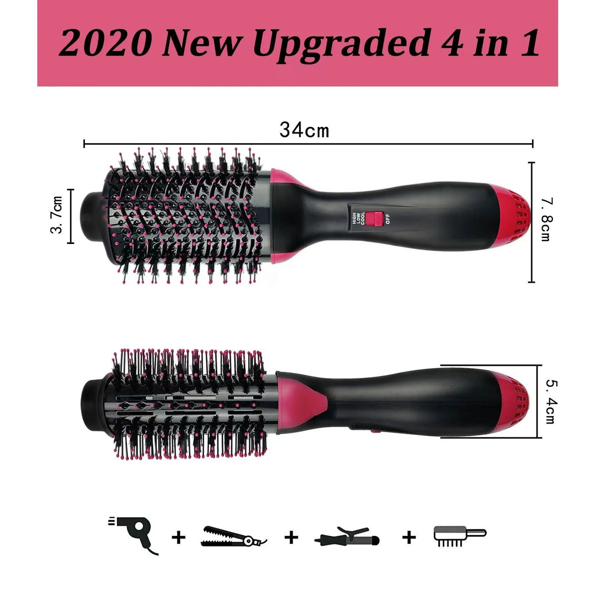 Professional Salon One Step Hair Brush Dryer and Volumizer 3-in-1 Negative Ion Hot Air