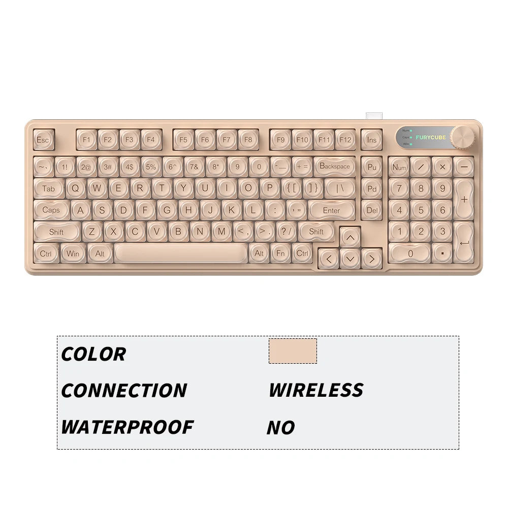 98 Keys Detachable Wired/Wireless Membrane Mechanical Feel Keyboard RGB with PBT Side-Lit