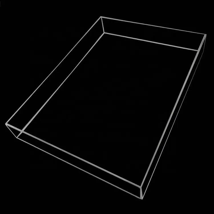 Fashion Customize Table Top Clear Acrylic Jewelry Makeup Organizer Service Tray Printing