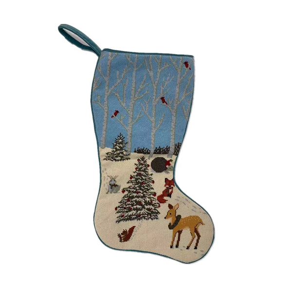 Handmade Custom Design Needlepoint Christmas Stocking