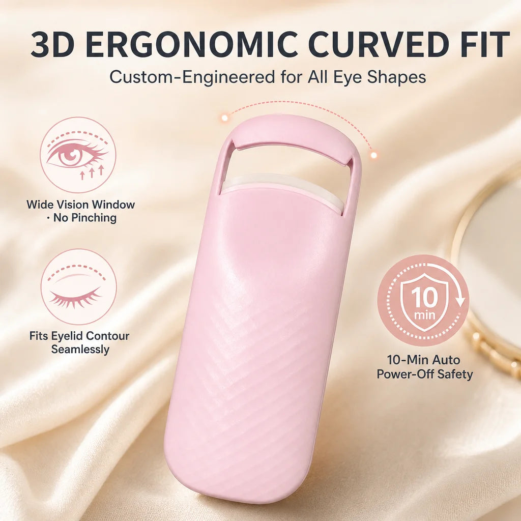 Portable USB Heated Lash Curler E1 Mini Eyelash Tool Long-Lasting Curl For Household
