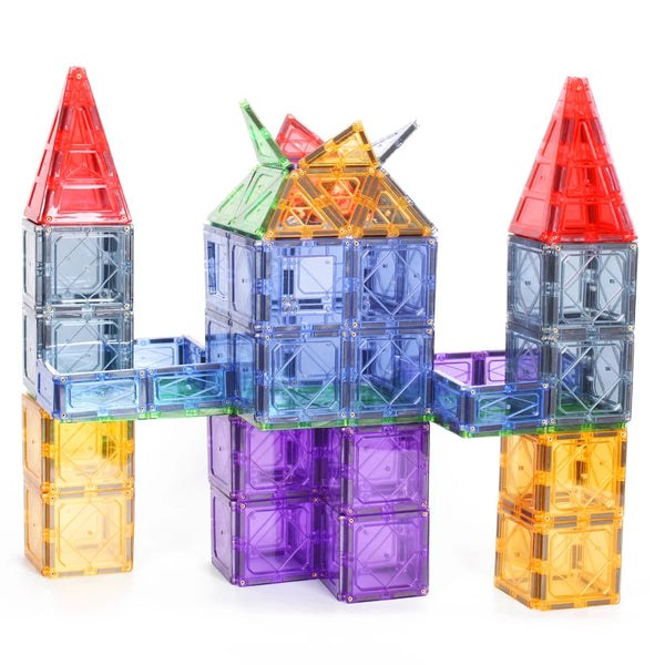 ABS Magnetic Tiles Educational DIY Model Construction Toy-36-Piece Multi-Color Magnetic