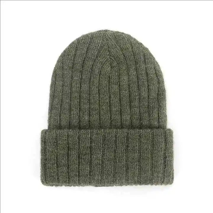 Cozy Unisex Winter Beanie Hat 100% Acrylic Knitted Warm Metal Buckle Closure 3D