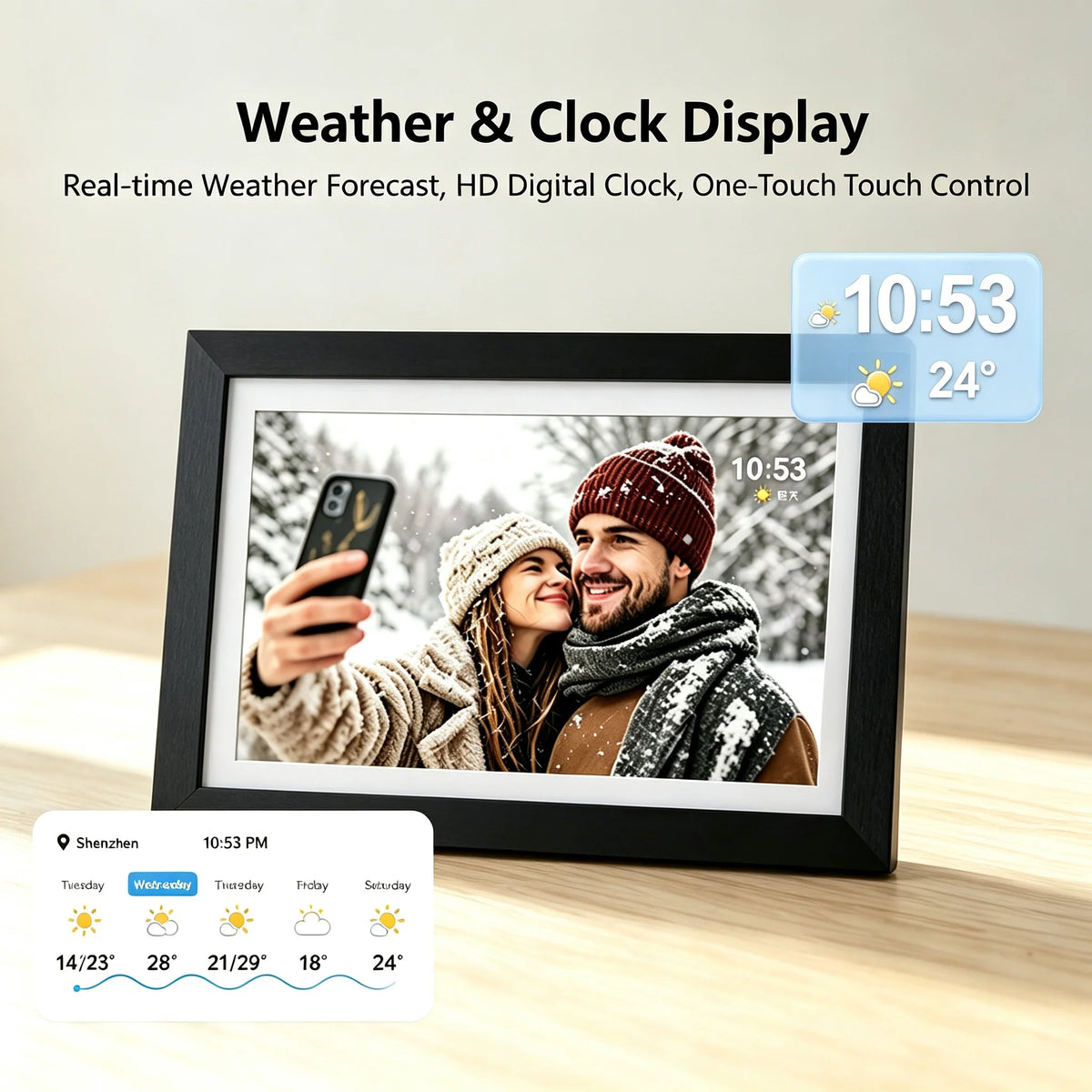 10.1 Inch IPS Touchscreen Digital Photo Frame for Photos and Videos