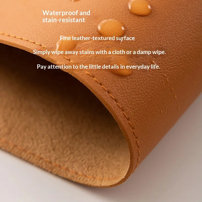 Extra-Large Rectangle Stitched Leather Waterproof Gaming Mouse Pad for Laptop and Office