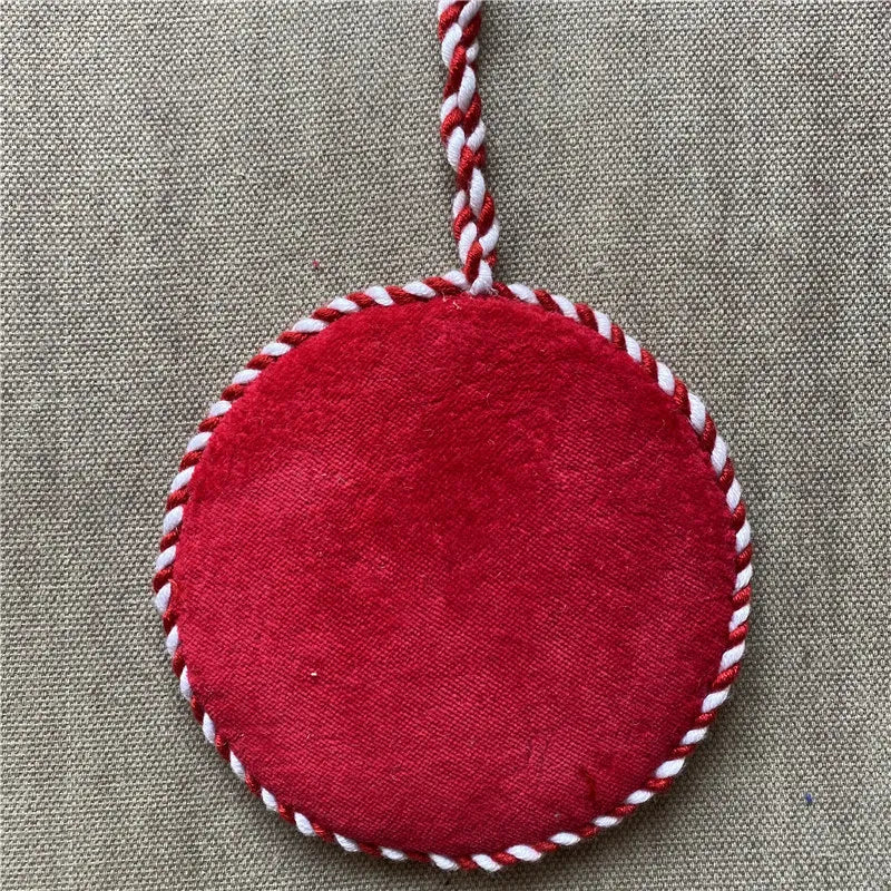 Custom Christmas Red Bows Needlepoint Ornament for Christmas Tree