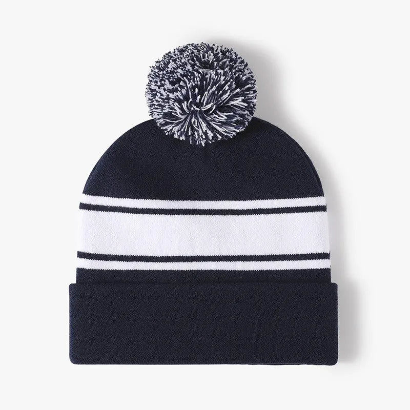 Elastic Knitted Hat Outdoor Cold Hat Jacquard Knitted Beanie for Autumn and Winter Warm