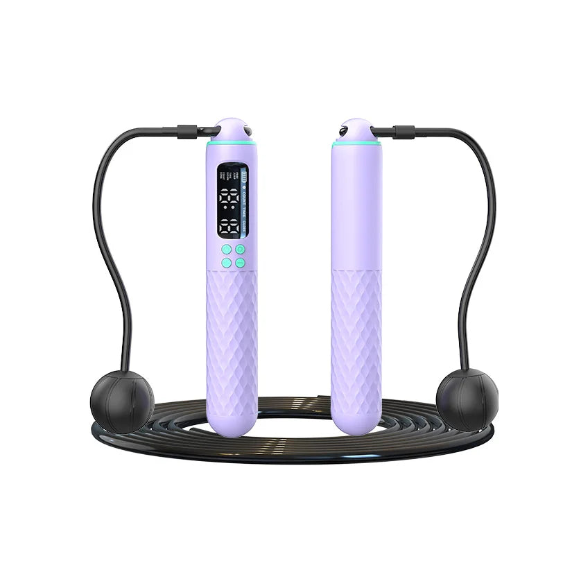 Weighted Smart Counting Jump Rope | Corded & Cordless Steel Wire Fitness Skipping Rope