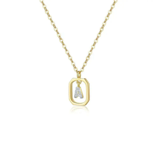 Custom Jewelry Letter Pendant Necklace 18K Gold Plated Stainless Steel Necklace Fashion