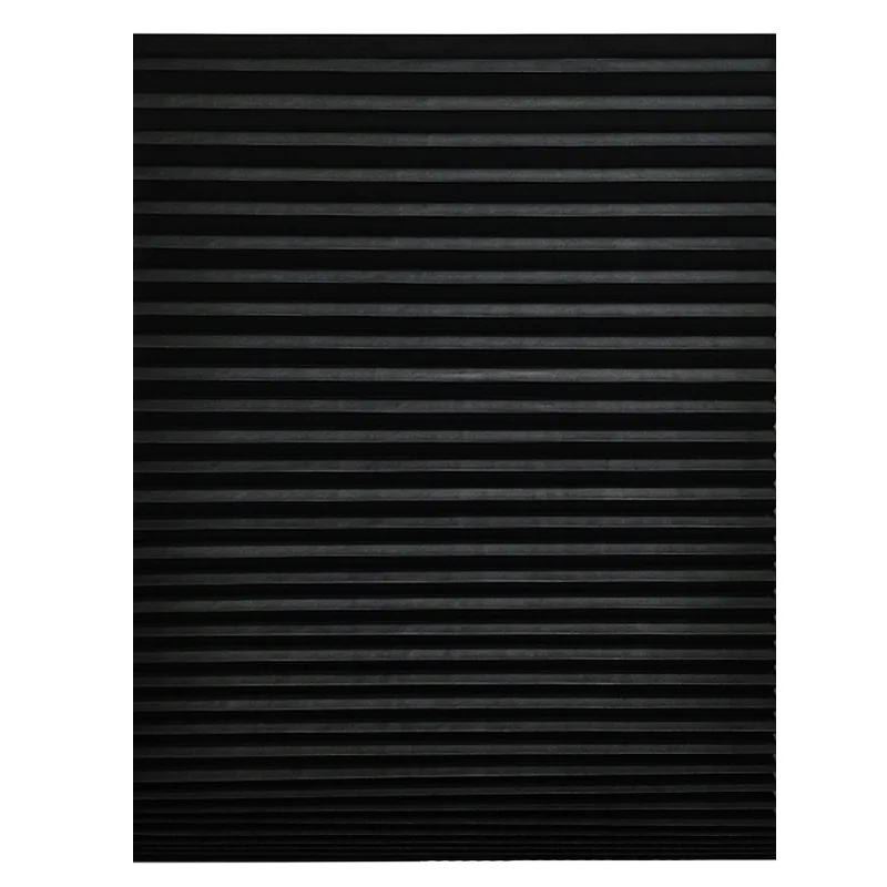 Black Paper Pleated Shade Cordless Self Adhesive Window Blind No Drill Custom Size