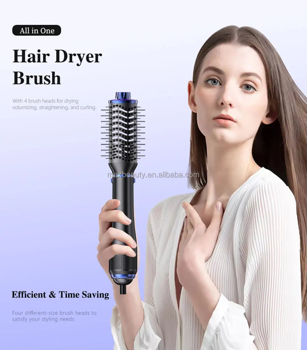 Max Beauty Hair Straightener Brush Negative Ion 4 in 1 Hair Styling Tool Set Hair Dryer