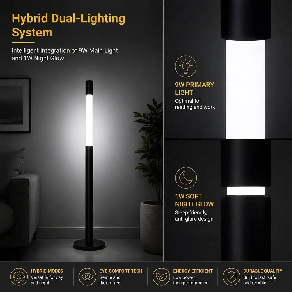Modern Cylindrical LED Floor Lamp Bubble Glitter Tube Warm Ambient Standing Lamp