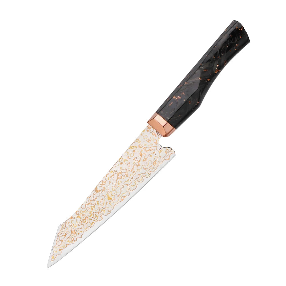 Japanese 5PCS 77 Layers Rainbow Damascus VG10 10Cr15CoMoV Core Chef Kitchen Knife Copper