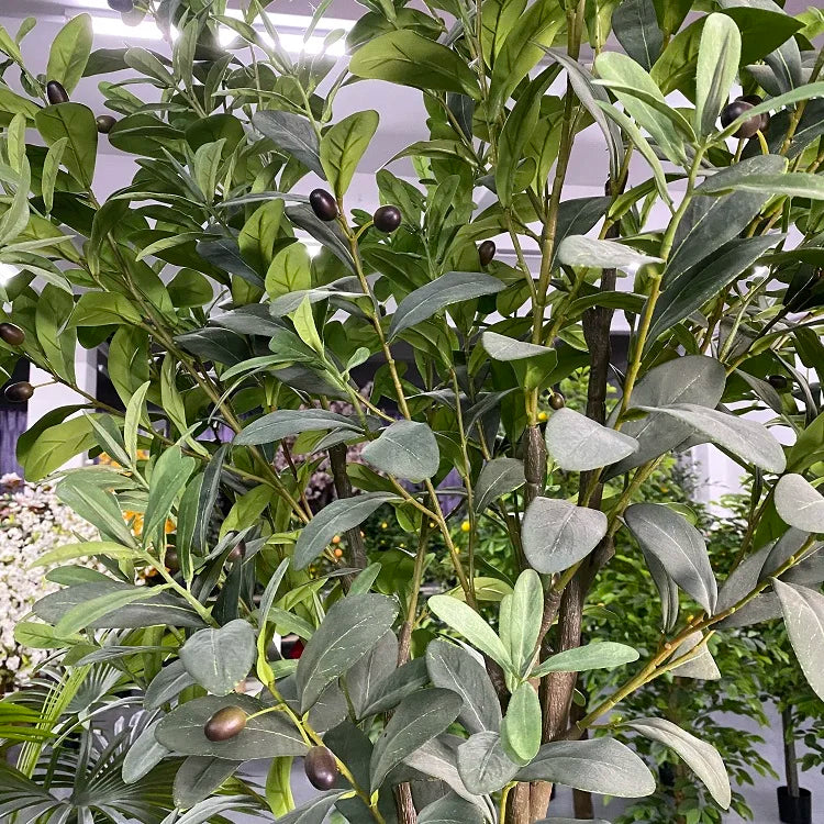 Plantas-Artificial Office Decor Large Faux Olive Trees with Fruit in Pot