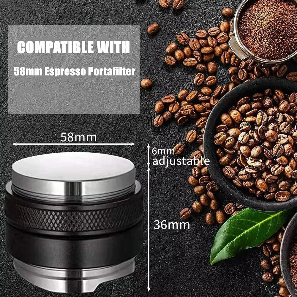 Dual Head Espresso Coffee Distributor Tamper Stainless Steel 51mm 53mm 58mm Distribution