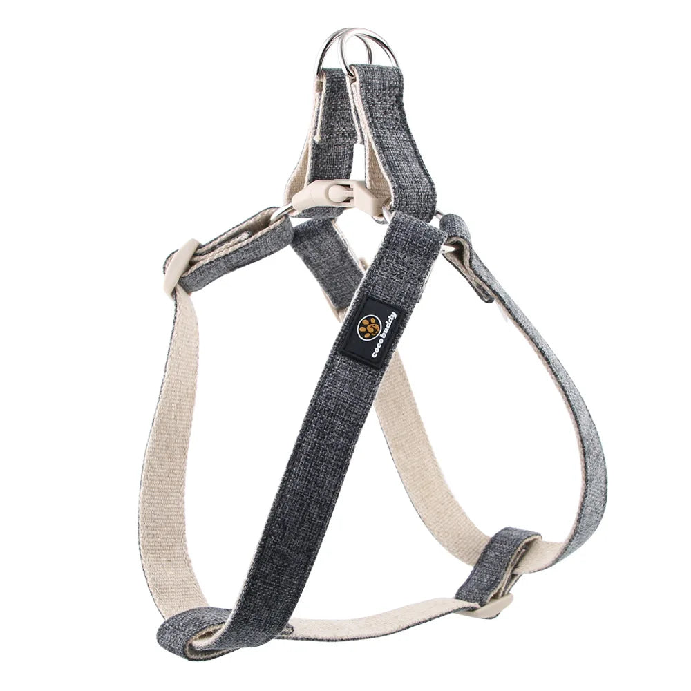 Eco-Friendly Cotton Linen Step-In Vest-Style Dog Harness Adjustable No Pull Soft