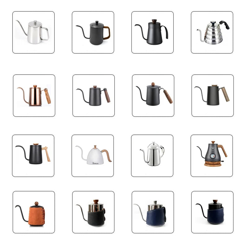 Free Sample 350ml Stainless Steel Gooseneck Coffee Pour Over Coffee Kettle Fine Stainless