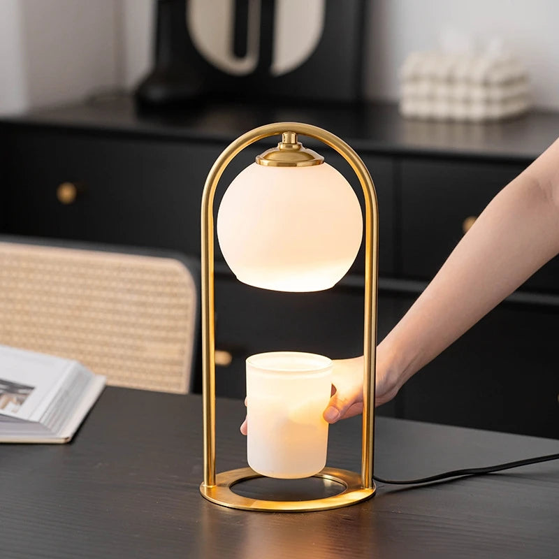 Glass Ball Modern Electric Candle Warmer Lamp Luxury Fragrance Scented Candle Table Lamp