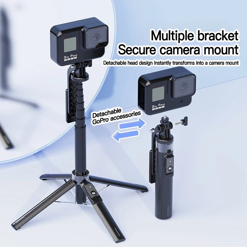 P130 135CM 4-Legs Mini Smart Selfie Stick with 360 Rotation Auto Face Detection Selfie