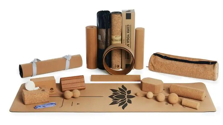 Non Slip Cork Yoga Mat Custom Organic Eco Friendly Thick Yoga Mat Tpe Natural Cork Rubber