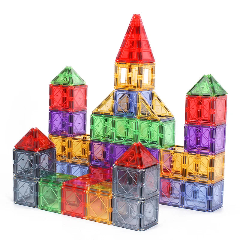 ABS Magnetic Tiles Educational DIY Model Construction Toy-36-Piece Multi-Color Magnetic
