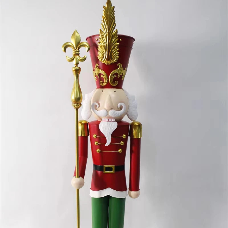 Large 1.06m Wooden Nutcracker Christmas Decorations Ornament in Doll Shape for Festive