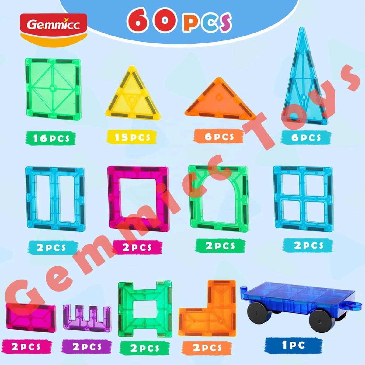 Gemmicc No Requirement Kids 60 100 Pcs 120 Pcs Educational 3D Magnetic Toy Magnetic