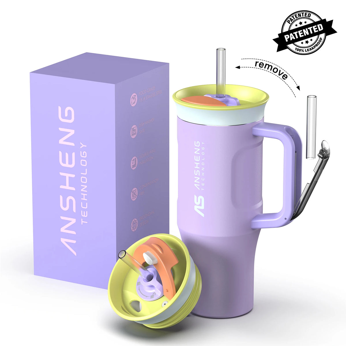40oz Double Wall Vacuum Insulated Stainless Steel Tumbler Travel Mug with Straw