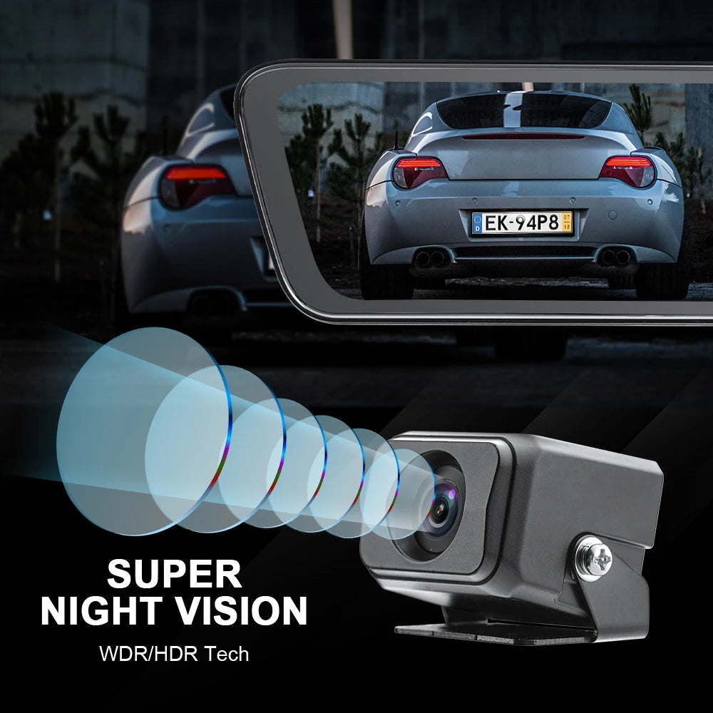 Rear View Car Mirror Dash Cam 2K, with 5G WIFI 8.66 Inch Dash Camera AI Collision Front