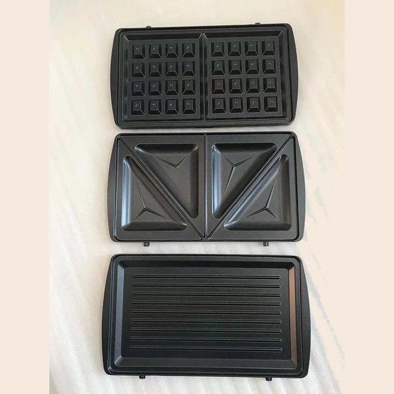 7 6 4 3 in 1 Electric Non Stick Detachable Grill Griller 2 Slices Snack Mini Waffle Maker