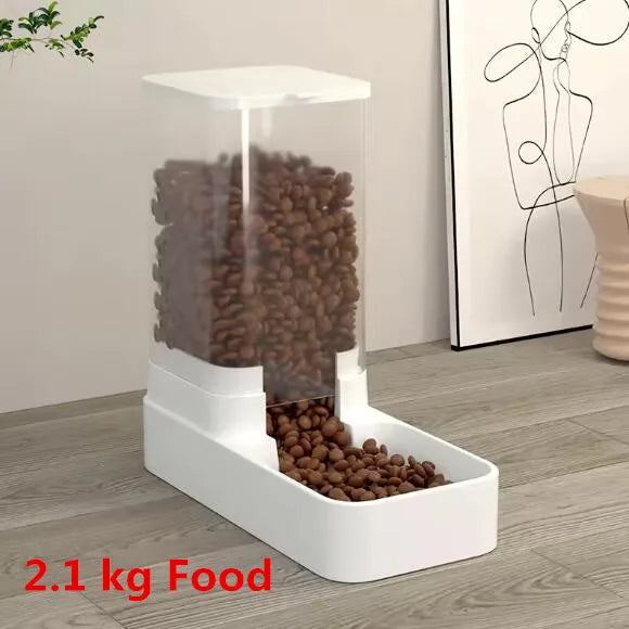 Automatic Dog Cat Feeder and Water Dispenser Set Gravity Pet Feeders Waterer Fountain