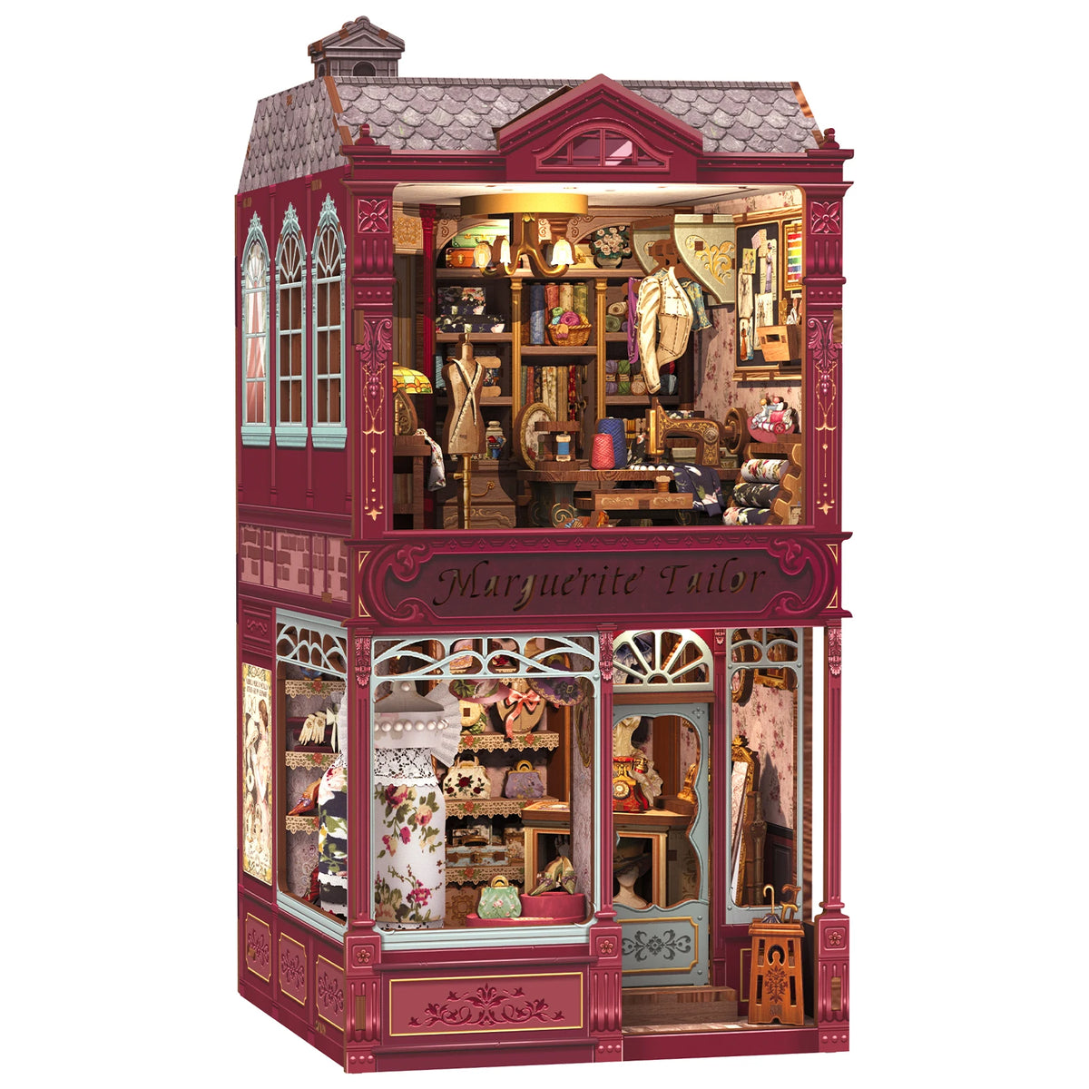 Top Gift DIY Book Nook 3D Wooden Puzzle Miniature House DIY Craft Kit Assembled Wooden Toy