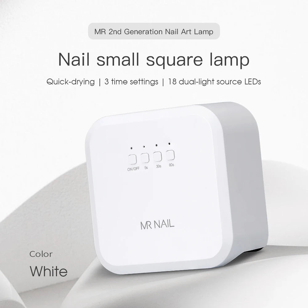 MR NAIL Quick-Drying UV Lamp Small Square LED Phototherapy Nail Art Tool Mini Plug-In