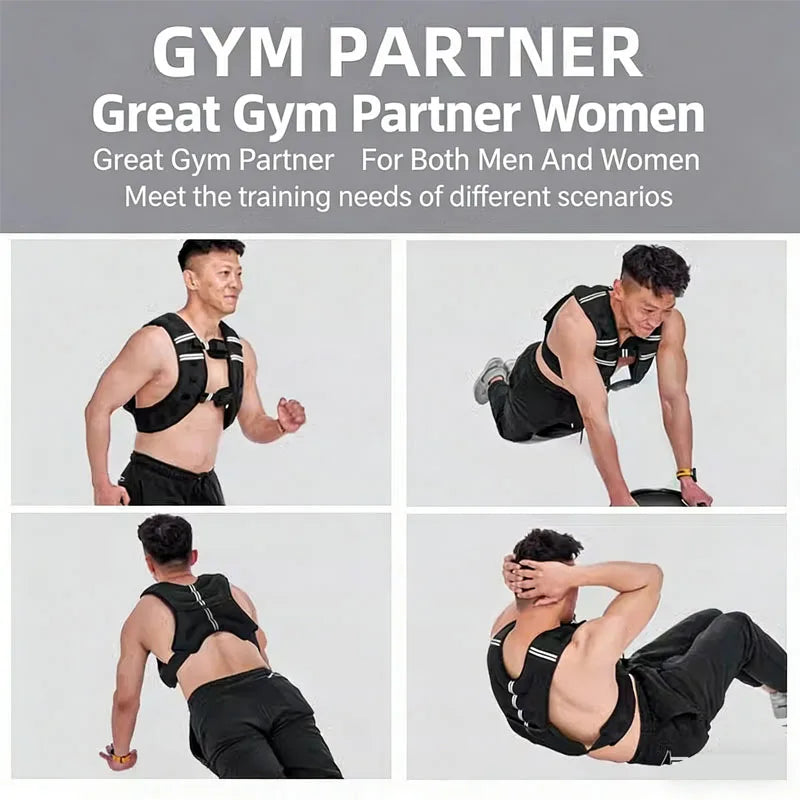 Adjustable Reflective Stripe Weighted Vest Breathable Workout Vest for Running Gym