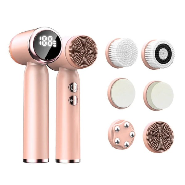 Led Waterproof Face Cleaning Brush Exfoliating Massage Face Wash Brush Silicone Electric