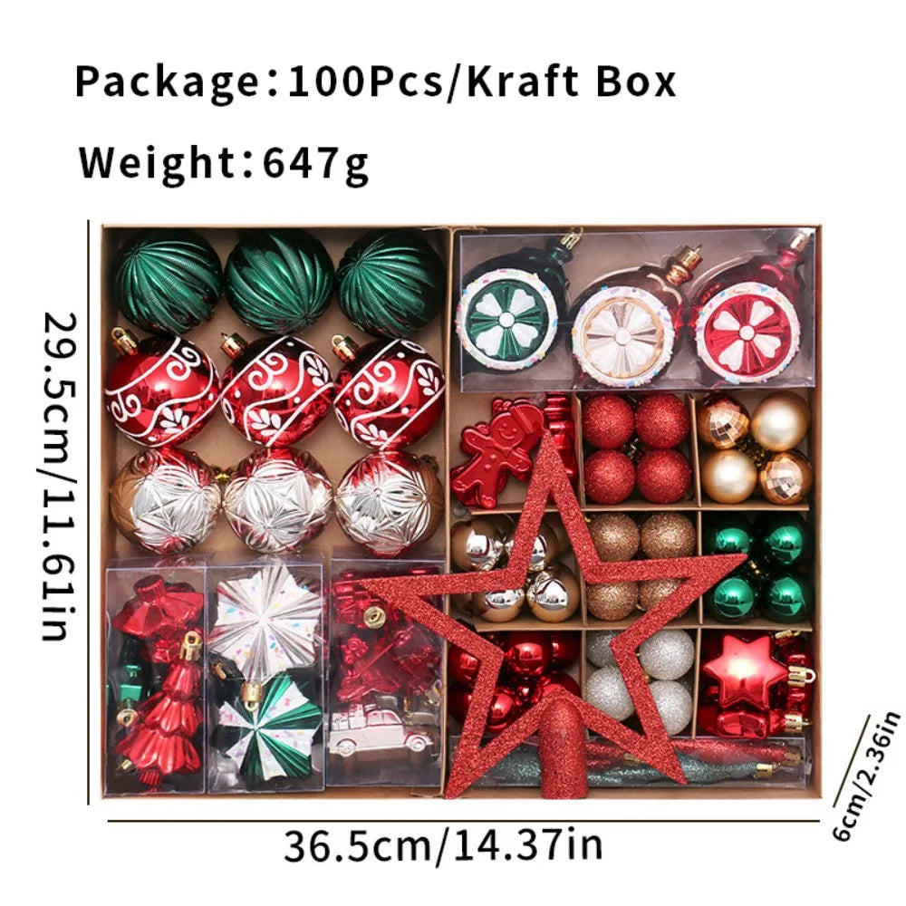 Plastic Christmas Balls Hanging Decorative Gift Set Christmas Bauble Luxury Tree