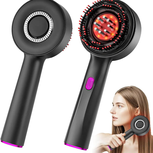 3-in-1 Electric Scalp Massager and Hair Oil Applicator, Gray or Red