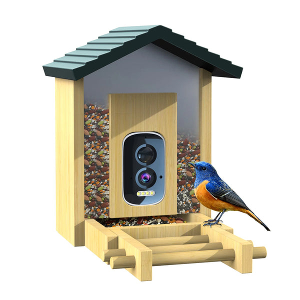 5MP Mini Smart Network CCTV Camera HD Solar Powered Bird Feeder Night Vision Wireless
