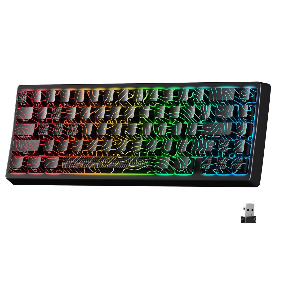 M67 JadeStone Mechanical Keyboard 65% Wireless 2.4G/USB-C Tri-Mode Hot Swappable Portable