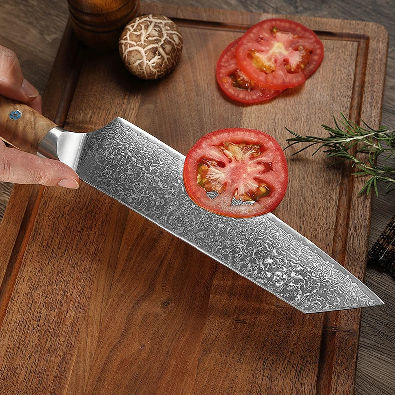 Professional Damascus 8inch Chef Knife Set VG10 Steel With Kiritsuke Santoku Paring