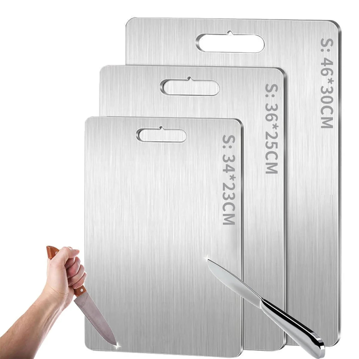 Food Grade 100% Pure Titanium Eco-Friendly Anti-Bacterial Double Sided Non-Toxic Cutting