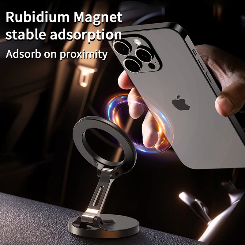 Adjustable Strong Magnetic Alloy Folding Car Mount Mobile Phone Holder for Dashboard