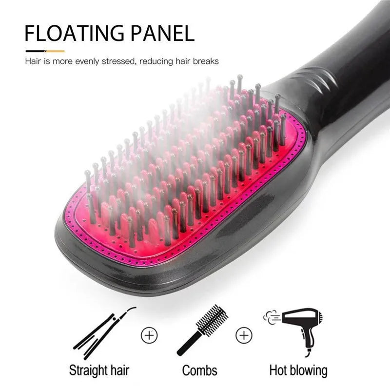 Professional Ionic Hot Air Brush 2-in-1 Hair Dryer Straightener Styler for Middle East