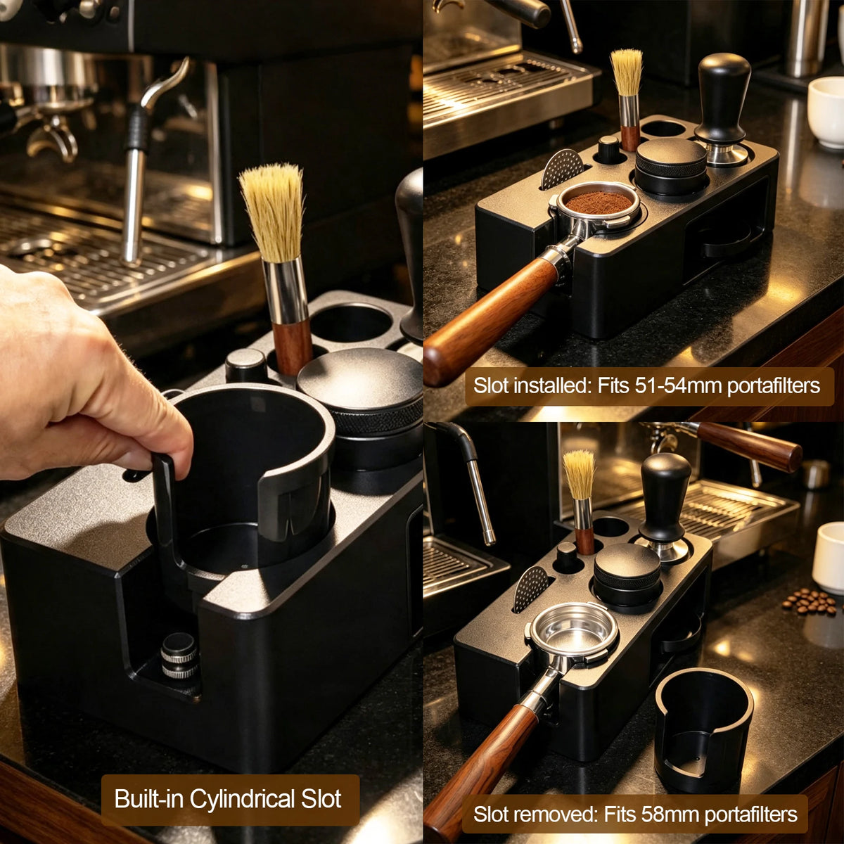 Professional Espresso Tamper Holder Kit 7 in 1 Coffee Distributor Needle WDT Tool Dosing