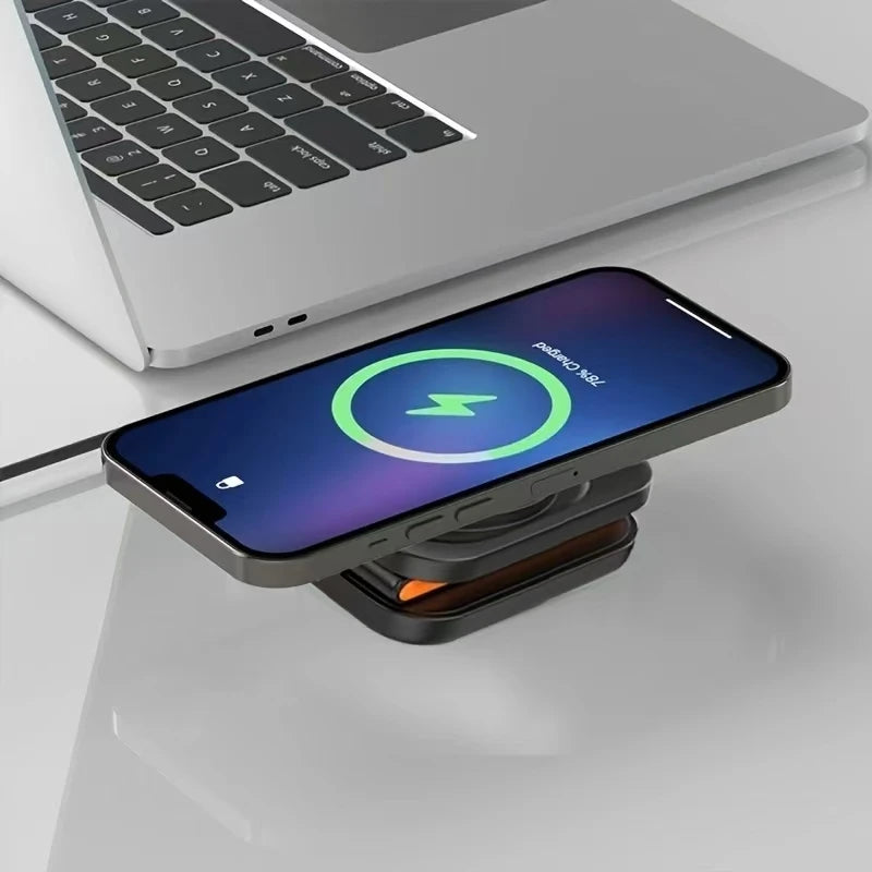 Fast Wireless Charger, Magnetic Foldable 3 in 1 Charging Station for IPhone, 5W Portable