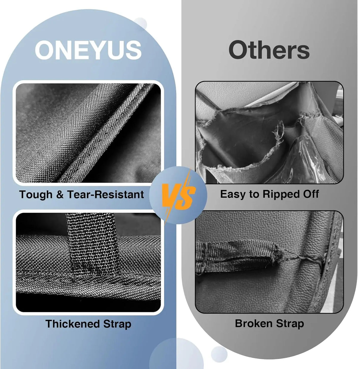 Car Backseat Organizer 9 Storage Pockets Tablet Holder Kick Mats Seat Protector Essential