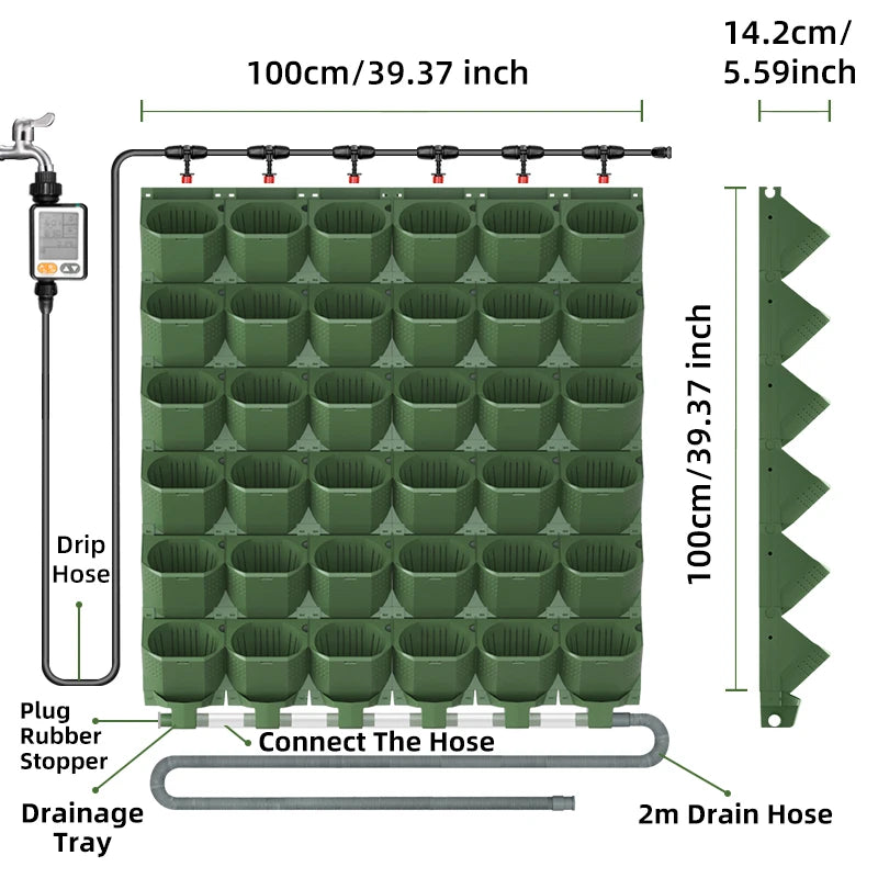 Vertical Garden Wall Automatic Watering Hydroponics Planting System Flowers Modern Plant