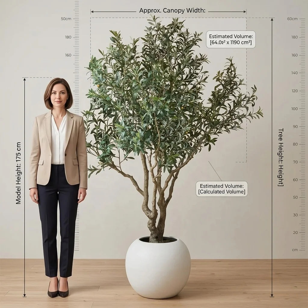 OH ARTS Artificial Olive Tree Fire Retardant & UV Resistant Large Faux Potted Plant
