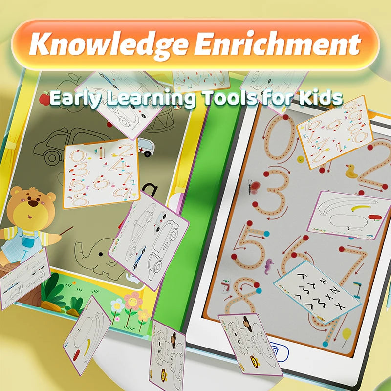 Custom Early Learning Tools Erasable Doodle Tracing Book Toy LCD Writing Tablet 8.5"