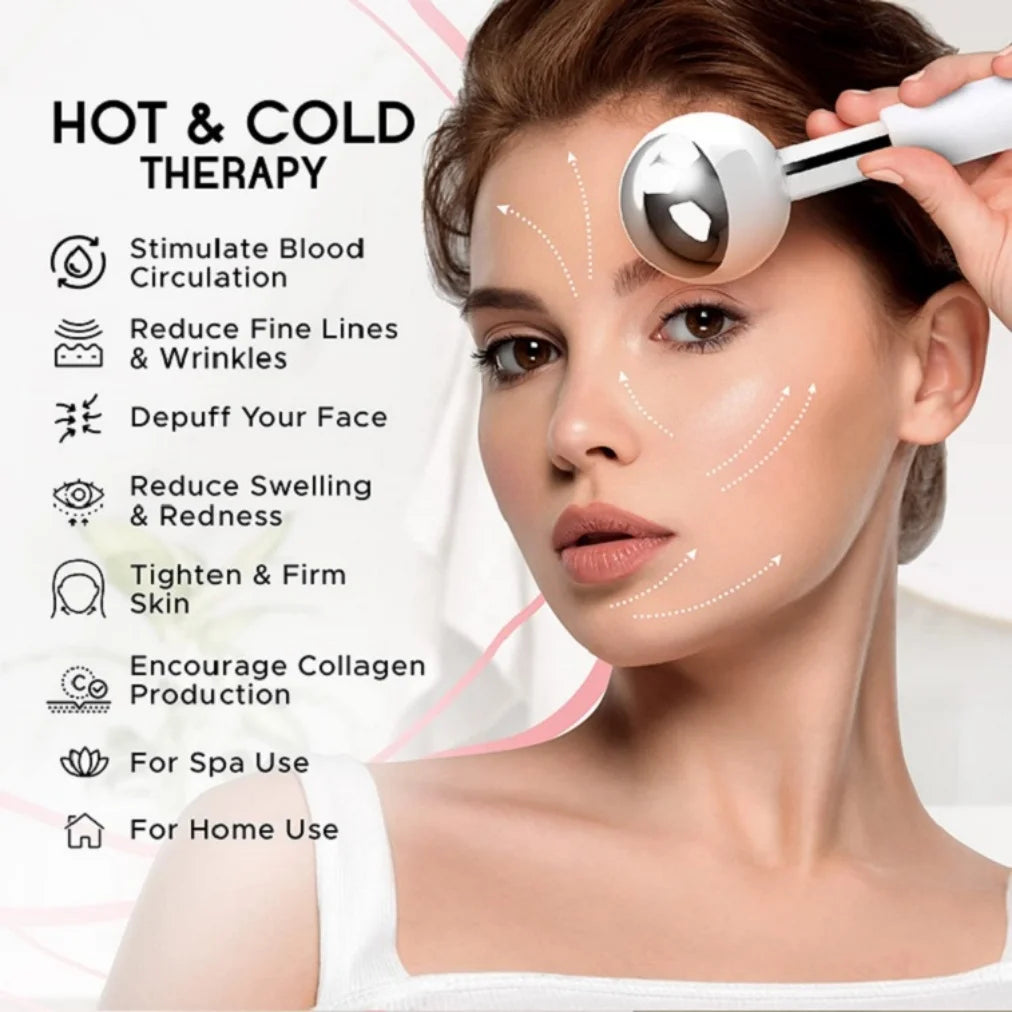 Custom Package 360 Degree Rotating Facial Ice Globes Cold Massage Ball Stainless Steel